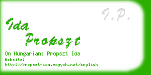 ida propszt business card